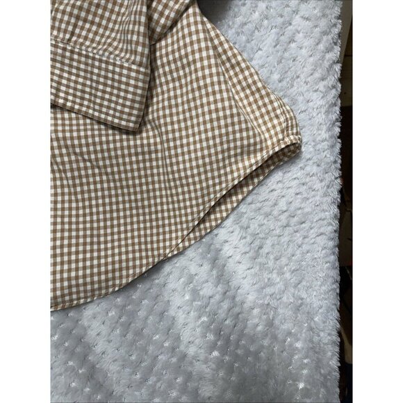 Polo Ralph Lauren L/S Button Down Shirt Men Big 4XB Tan Cream Plaid Flesh Pony - Picture 10 of 10